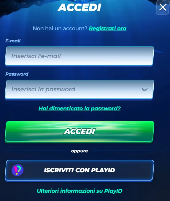 Accesso BassBet – inserisci email e password per accedere al tuo conto